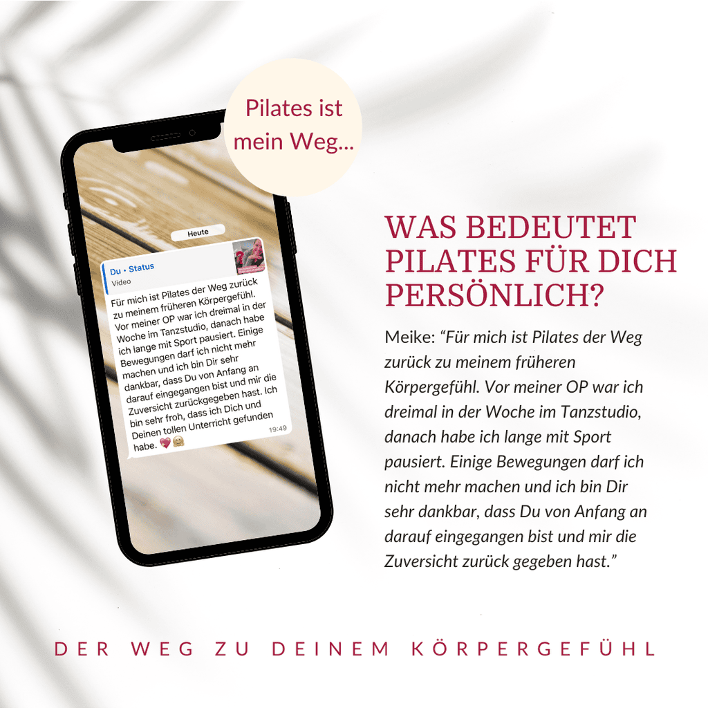 Pilates ist mein Weg zu mehr Körpergefühl - Mockup Testimonial