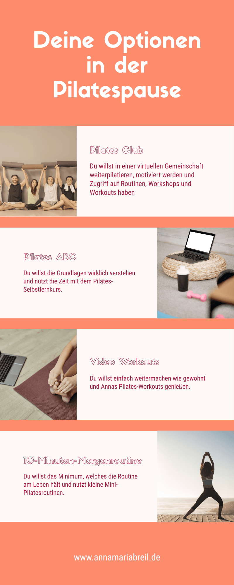Infografik - Deine Optionen in der Pilatespause